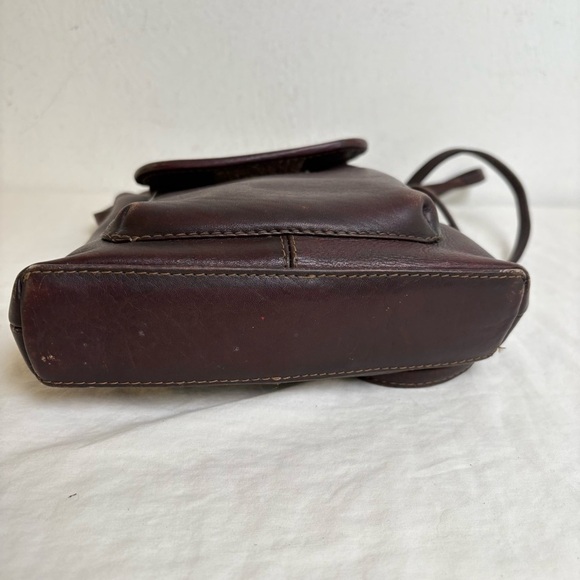 LE DONNE Vintage Genuine Leather Crossbody Bag Purse Minimalist Neutral Boho - Picture 8 of 14